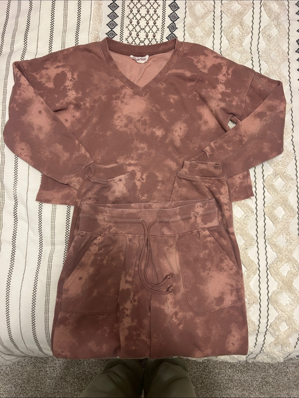 Hippie Rose Mauve Tie-Dye Sweatshirt & Jogger Set